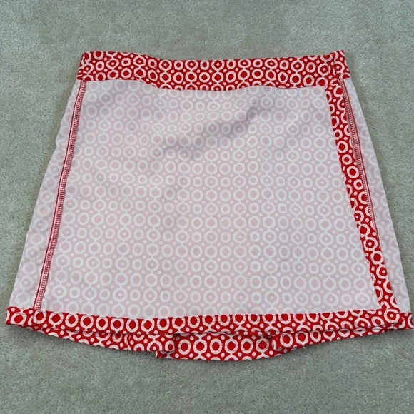 RipSkirt Hawaii Wrap Skirt Medium Red Geo Dots Length 1 Adjustable Waist - Picture 7 of 9